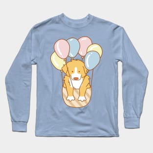 Puppy and Balloons Long Sleeve T-Shirt